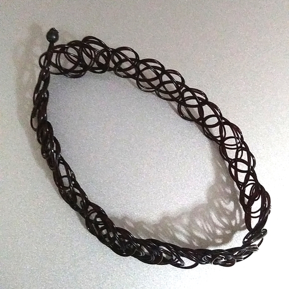 90's Choker Necklace Black Double Stringed - Picture 5 of 6